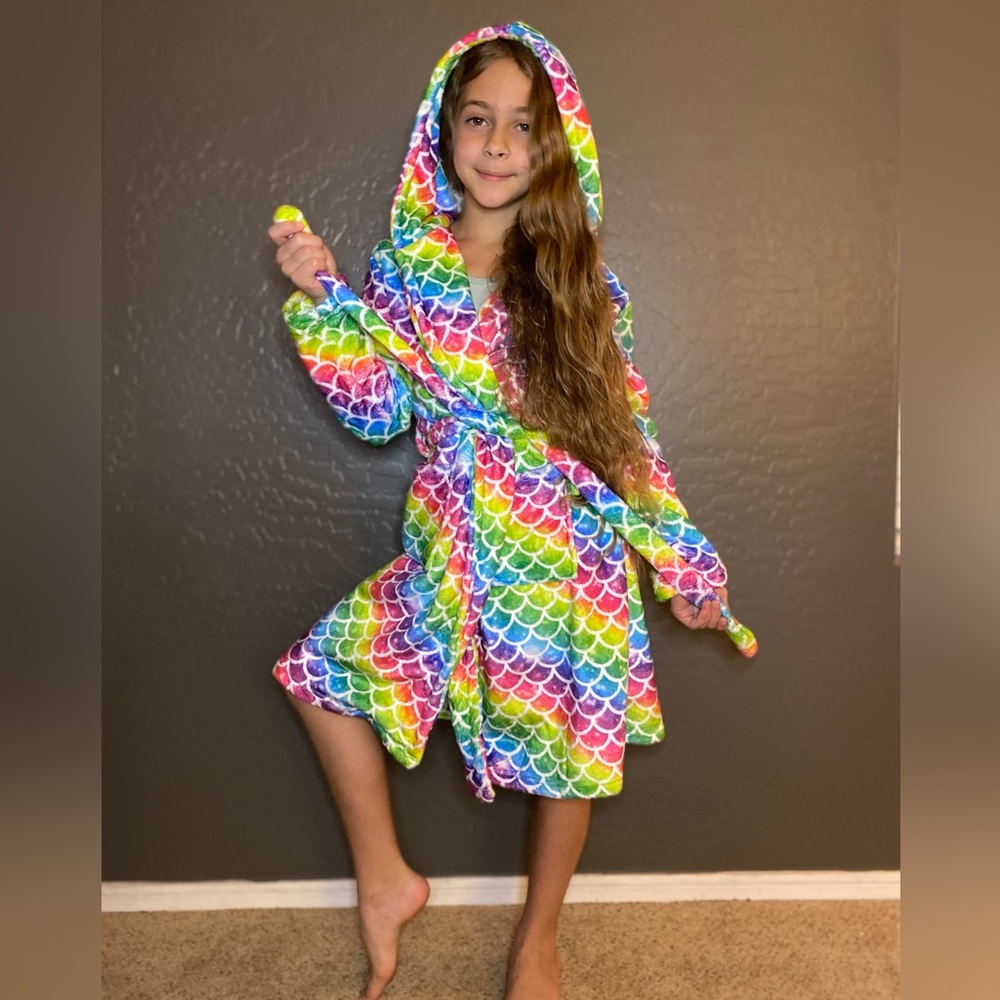 Colorful Soft Kids Robe with Hood